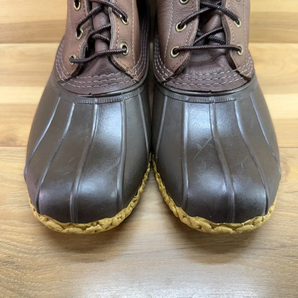 LL BEAN Boots Brown Leather Mens 11 Lace Up Waterproof Hunting Outdoor Duck